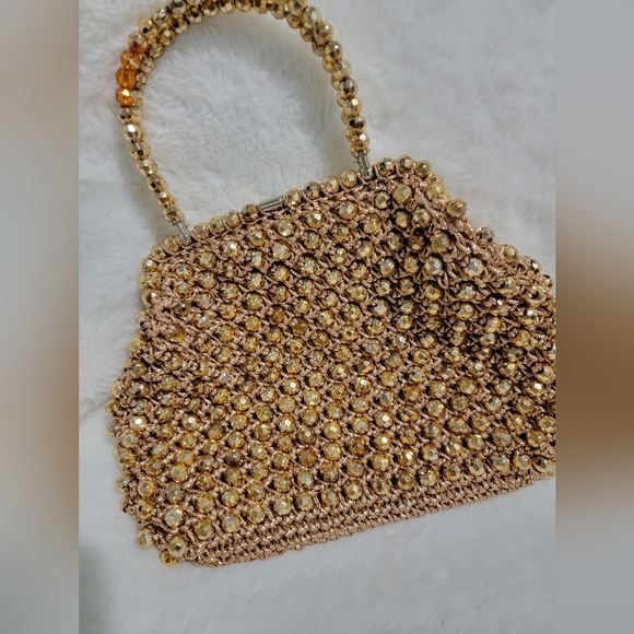 Styled by Forum Handbags - Elegant Gold Beaded Women's Bag